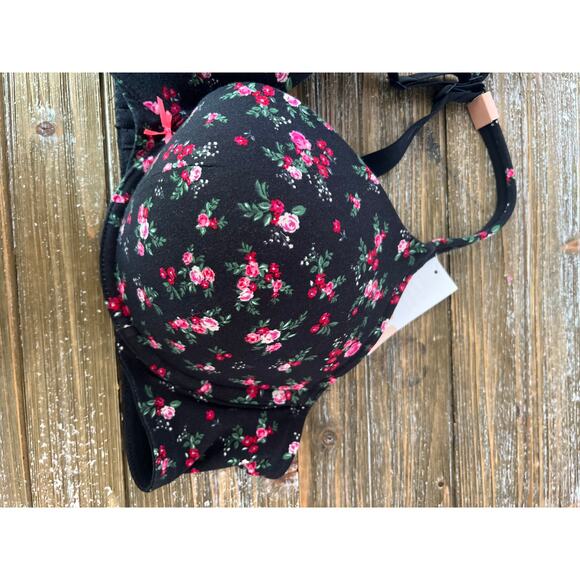 Cacique Full Coverage Underwire Size 48B Comfort black Flowers NWT - Picture 2 of 6